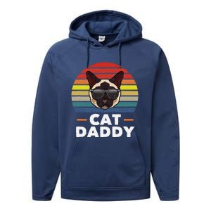 Funny Funny Siamese Cat Daddy Cat Owner Fathers Day Performance Fleece Hoodie