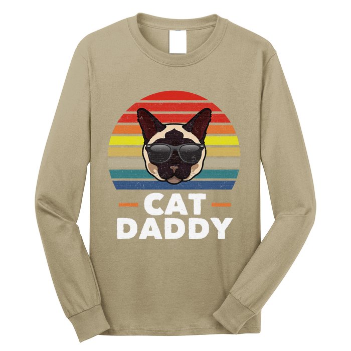 Funny Funny Siamese Cat Daddy Cat Owner Fathers Day Long Sleeve Shirt