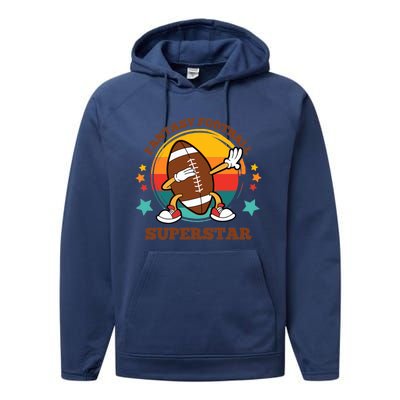 Fantasy Football Superstar Dabbing Football For Dad Son Performance Fleece Hoodie