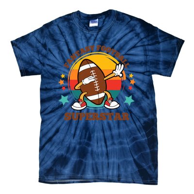 Fantasy Football Superstar Dabbing Football For Dad Son Tie-Dye T-Shirt