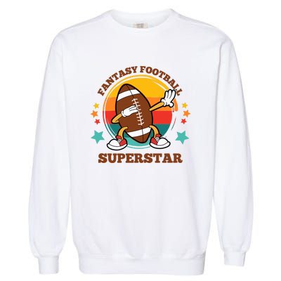 Fantasy Football Superstar Dabbing Football For Dad Son Garment-Dyed Sweatshirt