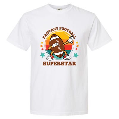 Fantasy Football Superstar Dabbing Football For Dad Son Garment-Dyed Heavyweight T-Shirt