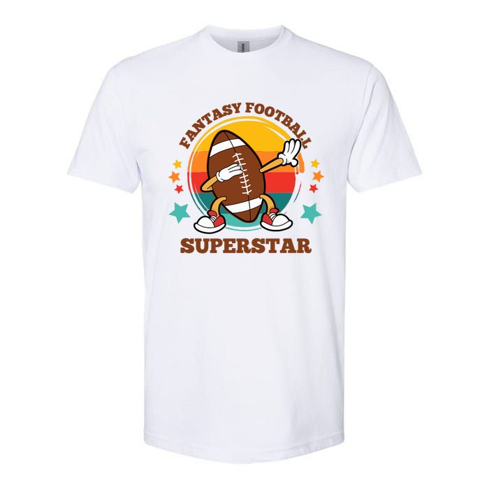 Fantasy Football Superstar Dabbing Football For Dad Son Softstyle CVC T-Shirt