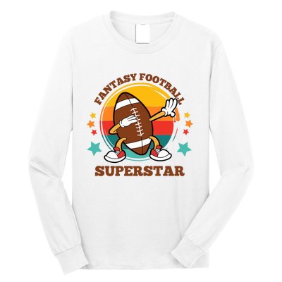 Fantasy Football Superstar Dabbing Football For Dad Son Long Sleeve Shirt