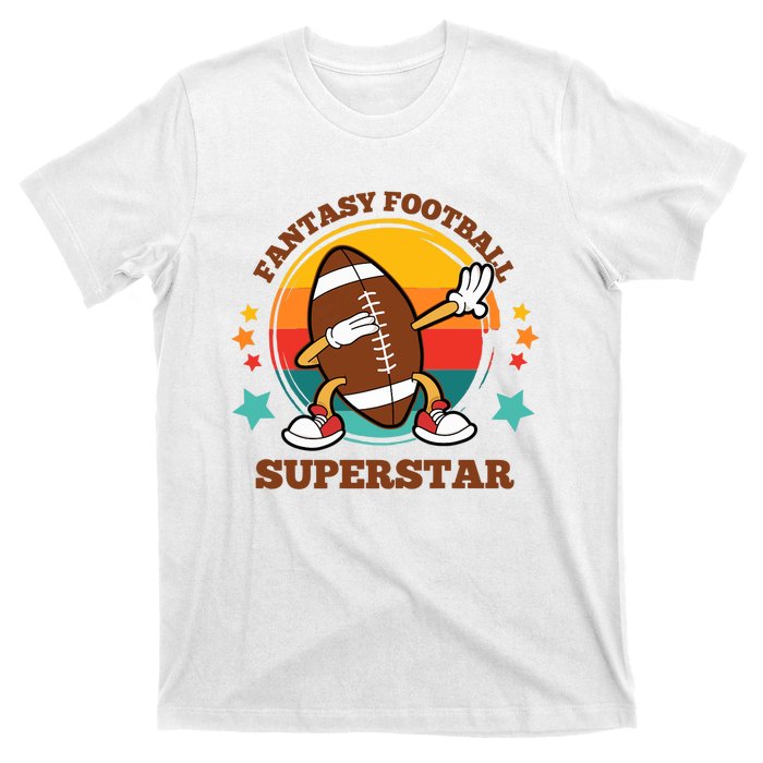 Fantasy Football Superstar Dabbing Football For Dad Son T-Shirt