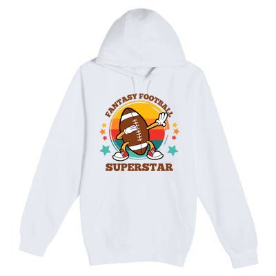 Fantasy Football Superstar Dabbing Football For Dad Son Premium Pullover Hoodie