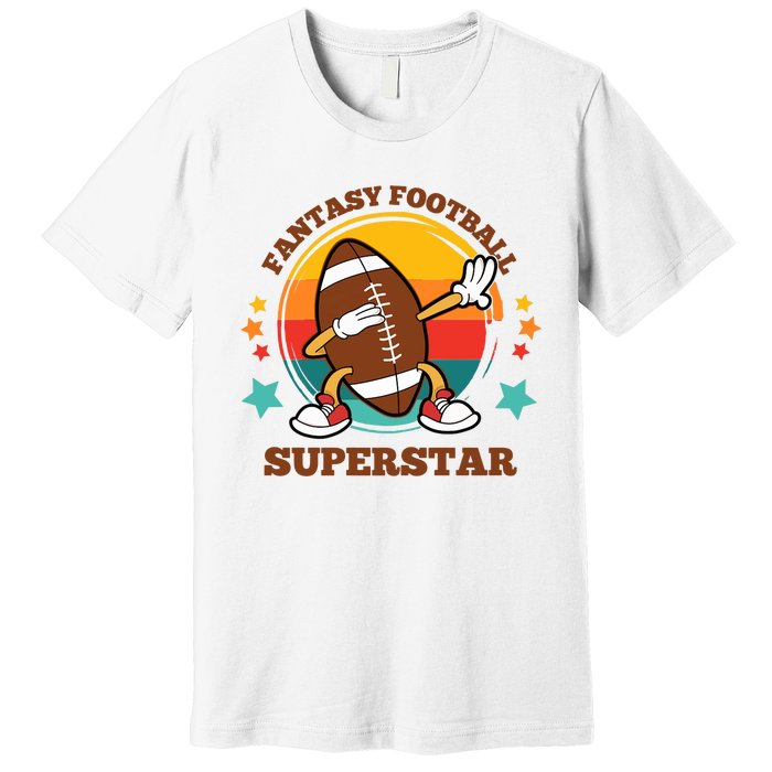 Fantasy Football Superstar Dabbing Football For Dad Son Premium T-Shirt