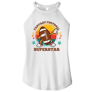 Fantasy Football Superstar Dabbing Football For Dad Son Women's Perfect Tri Rocker Tank