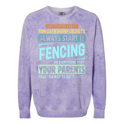 Funny Fencing Sport Pun Colorblast Crewneck Sweatshirt