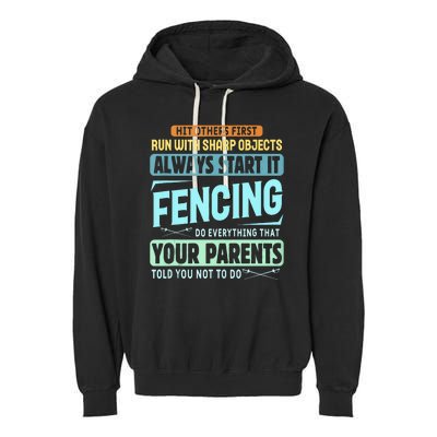 Funny Fencing Sport Pun Garment-Dyed Fleece Hoodie