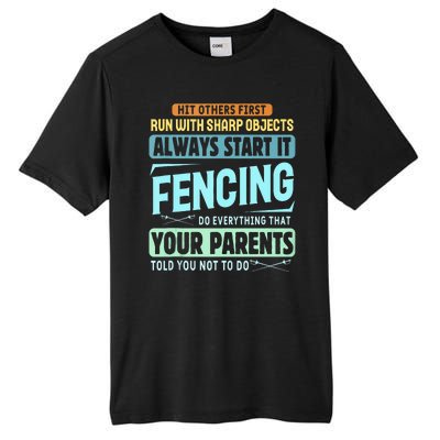 Funny Fencing Sport Pun Tall Fusion ChromaSoft Performance T-Shirt