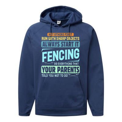 Funny Fencing Sport Pun Performance Fleece Hoodie