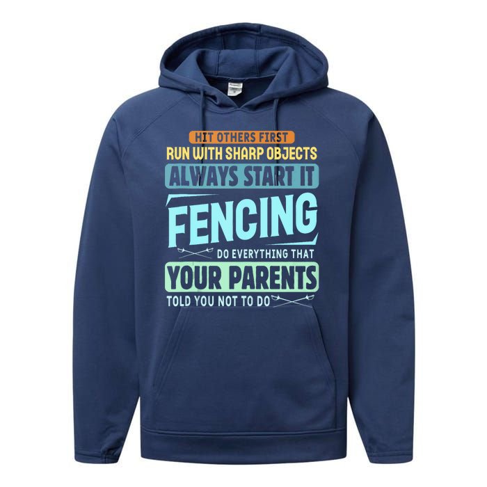 Funny Fencing Sport Pun Performance Fleece Hoodie