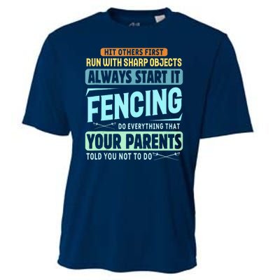 Funny Fencing Sport Pun Cooling Performance Crew T-Shirt