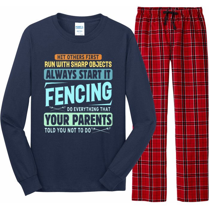 Funny Fencing Sport Pun Long Sleeve Pajama Set