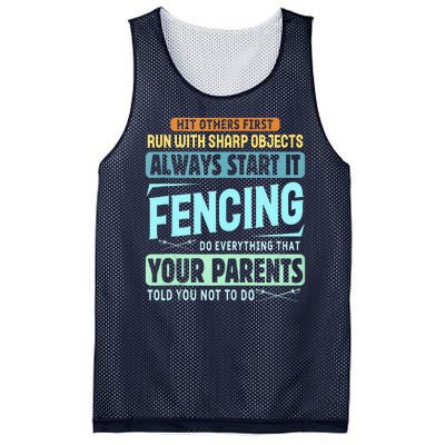 Funny Fencing Sport Pun Mesh Reversible Basketball Jersey Tank