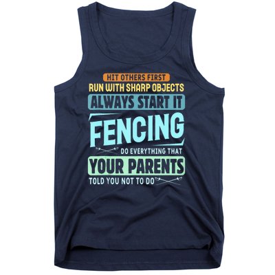 Funny Fencing Sport Pun Tank Top