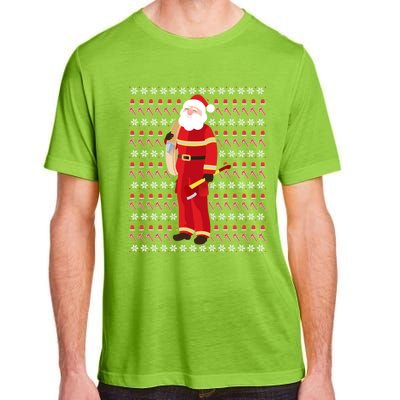 Fire Firefighter Santa Ugly Christmas Xmas Gift Adult ChromaSoft Performance T-Shirt