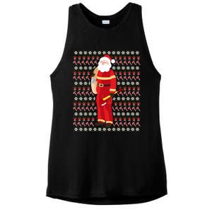 Fire Firefighter Santa Ugly Christmas Xmas Gift Ladies PosiCharge Tri-Blend Wicking Tank