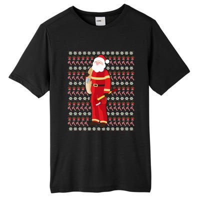 Fire Firefighter Santa Ugly Christmas Xmas Gift Tall Fusion ChromaSoft Performance T-Shirt