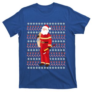 Fire Firefighter Santa Ugly Christmas Xmas Gift T-Shirt