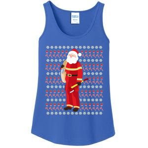 Fire Firefighter Santa Ugly Christmas Xmas Gift Ladies Essential Tank