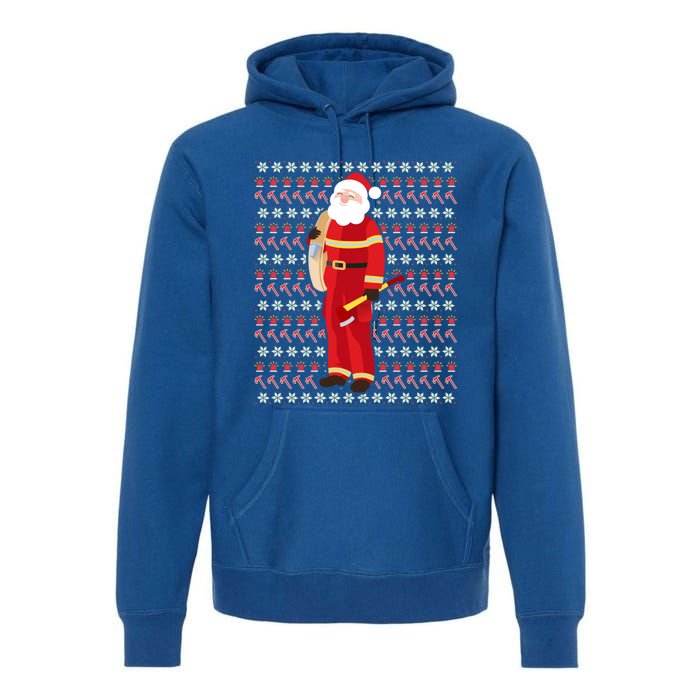 Fire Firefighter Santa Ugly Christmas Xmas Gift Premium Hoodie