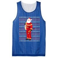 Fire Firefighter Santa Ugly Christmas Xmas Gift Mesh Reversible Basketball Jersey Tank