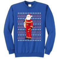 Fire Firefighter Santa Ugly Christmas Xmas Gift Tall Sweatshirt