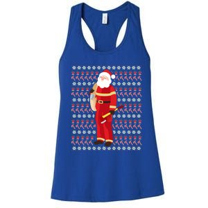 Fire Firefighter Santa Ugly Christmas Xmas Gift Women's Racerback Tank