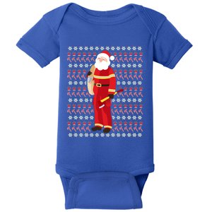 Fire Firefighter Santa Ugly Christmas Xmas Gift Baby Bodysuit