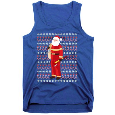 Fire Firefighter Santa Ugly Christmas Xmas Gift Tank Top