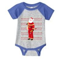 Fire Firefighter Santa Ugly Christmas Xmas Gift Infant Baby Jersey Bodysuit