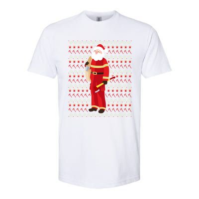 Fire Firefighter Santa Ugly Christmas Xmas Gift Softstyle CVC T-Shirt