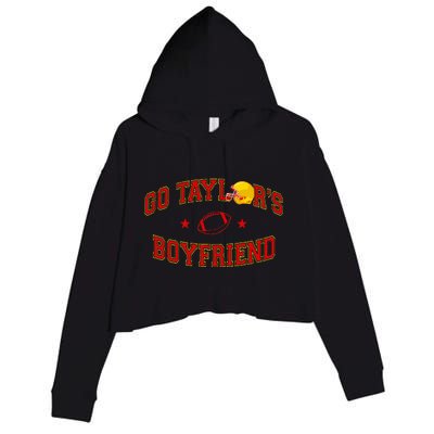 Funny Football Season Vintage In My Travis Hot Era Crop Fleece Hoodie