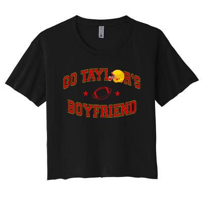 Funny Football Season Vintage In My Travis Hot Era Women's Crop Top Tee