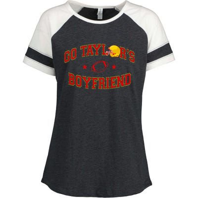 Funny Football Season Vintage In My Travis Hot Era Enza Ladies Jersey Colorblock Tee