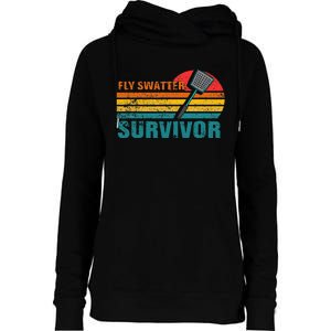 Funny Fly Swatter Survivor Insect Flies Womens Funnel Neck Pullover Hood