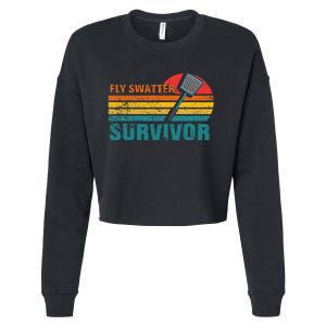 Funny Fly Swatter Survivor Insect Flies Cropped Pullover Crew