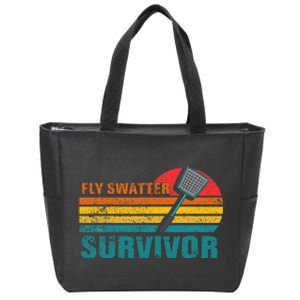 Funny Fly Swatter Survivor Insect Flies Zip Tote Bag