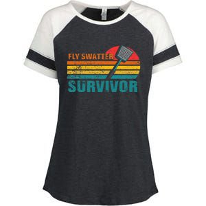 Funny Fly Swatter Survivor Insect Flies Enza Ladies Jersey Colorblock Tee