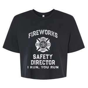 Funny Fireworks Safety Director 4th Of July Pyro Boom Squad Bella+Canvas Jersey Crop Tee