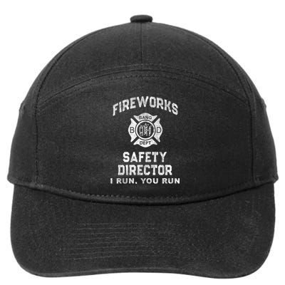 Funny Fireworks Safety Director 4th Of July Pyro Boom Squad 7-Panel Snapback Hat