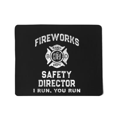 Funny Fireworks Safety Director 4th Of July Pyro Boom Squad Mousepad