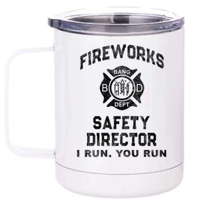 Funny Fireworks Safety Director 4th Of July Pyro Boom Squad 12 oz Stainless Steel Tumbler Cup