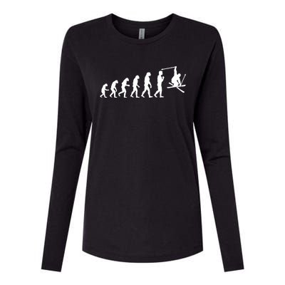 Funny Freestyle Skiing Gift Ski Evolution Cool Gift Womens Cotton Relaxed Long Sleeve T-Shirt