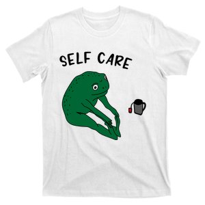 Funny Frog Self Care Frog Doing Yoga T-Shirt