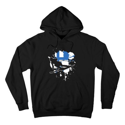 Finland Flag Skier Finnish Alpine Skiing Hoodie