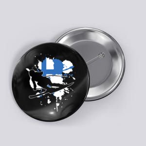 Finland Flag Skier Finnish Alpine Skiing Button