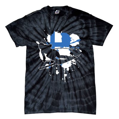 Finland Flag Skier Finnish Alpine Skiing Tie-Dye T-Shirt